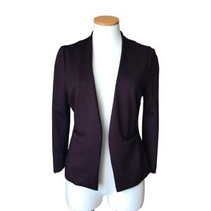 Skies Are Blue Collarless Blazer Dark Purple